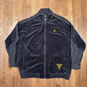 Vintage Jordan Brand Carmelo Anthony Velour Gray Orange Track Jacket Mens 3XL